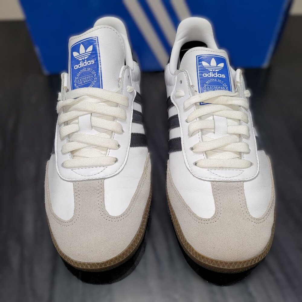Adidas Samba Men’s Size 7 Originals OG Shoes White & Black Brown Gum B75806 - Picture 4 of 16